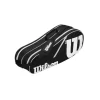 Bolso Raquetero Wilson Advantage II Six Bag Tenis Negro-Blanco - Descuento