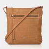 Bolso Manos Libres para Mujer Basic de Cuero Vélez - Grabada Placa Tejido