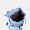 Morral Ibiza de Cuero Vélez y Lona en Nylon para Mujer Azul