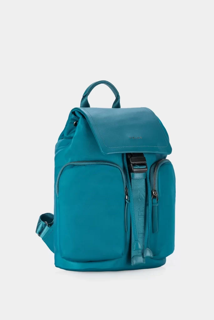 Morral de Cuero Vélez y Nylon Reciclado para Mujer Ibiza