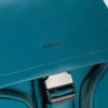 Morral de Cuero Vélez y Nylon Reciclado para Mujer Ibiza Azul
