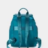 Morral de Cuero Vélez y Nylon Reciclado para Mujeres Ibiza Azul Oscuro